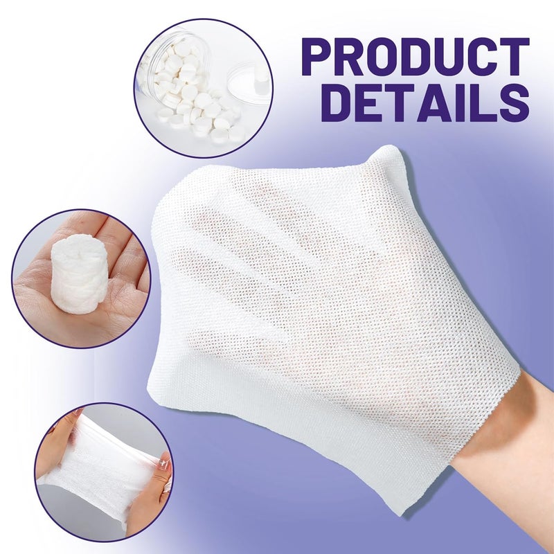 coldchill 200 Pcs Compressed Towels, Disposable Face Compressed Towels, Magic Towel, Compressed Towel for Travel, Camping, Hiking, 8"x9", White - Image 4